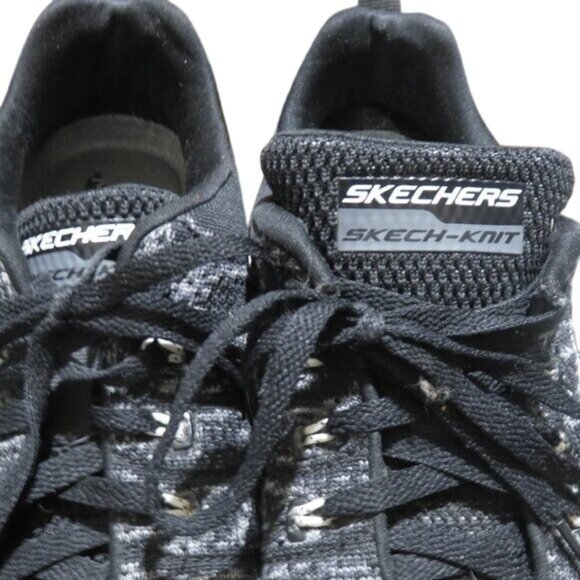 Skechers Synergy Switch Black Knit Running Shoes air cooled memory Foam - Picture 3 of 11